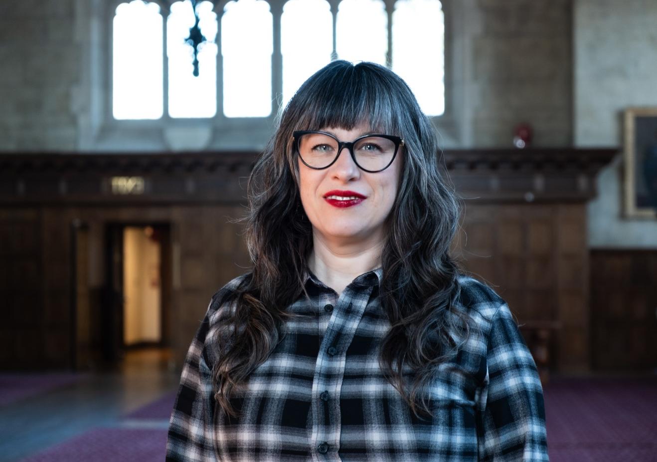 An image of Shannon Kearns in the Great Hall.